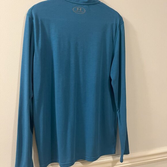 Under Armour Men's Long Sleeve Quarter Zip Shirt, Medium, Blue - Picture 3 of 10